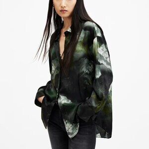 AllSaints Bernie Appalachian Printed Lightweight Shirt • Size 4